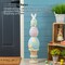 Set of 2 30.5"H Easter Resin Macaron Stacked Egg & Bunny Porch Décor